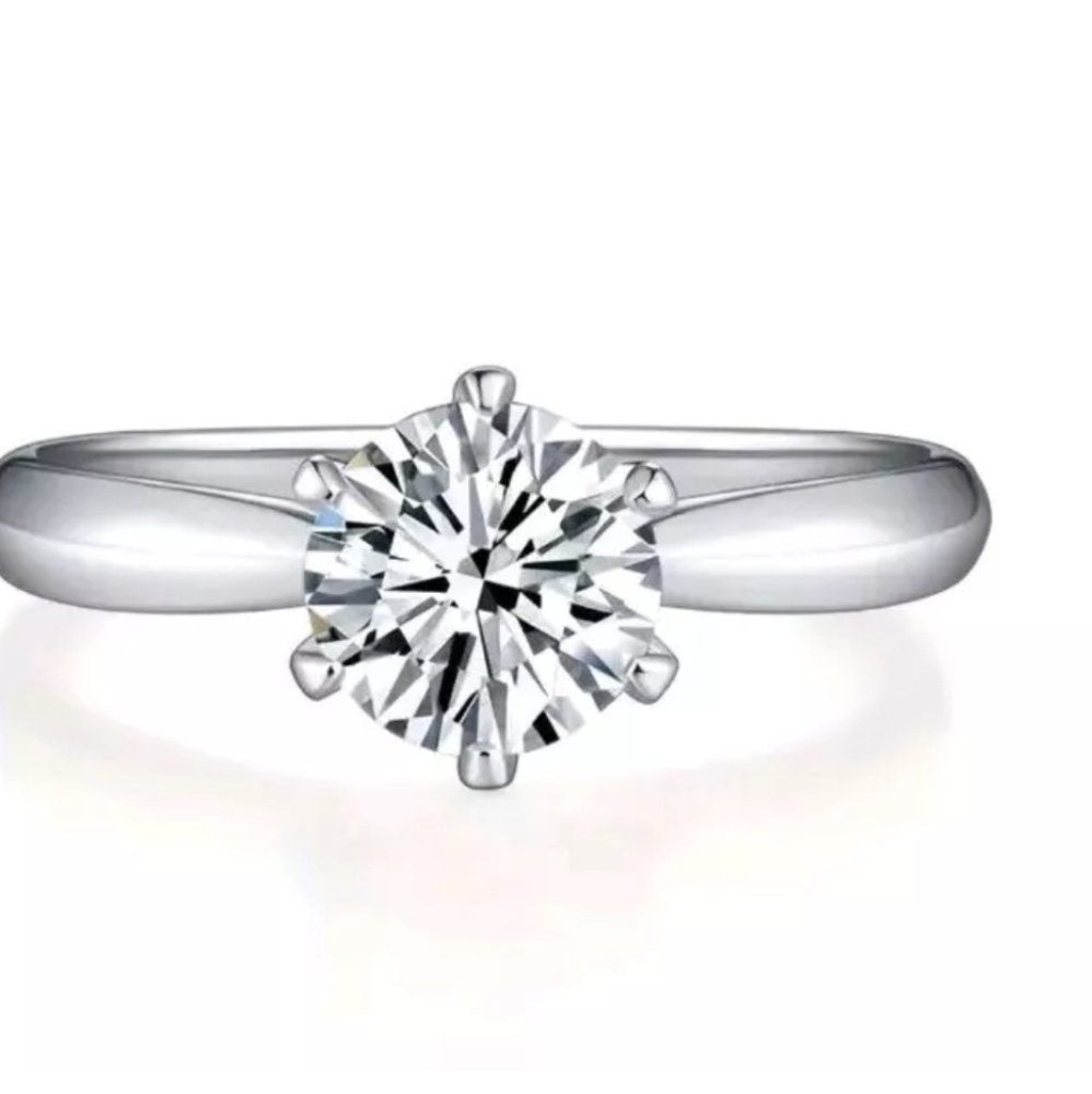 3 Ct Moissanite GRA Certified 925 Sterling Silver Solitaire Engagement Ring